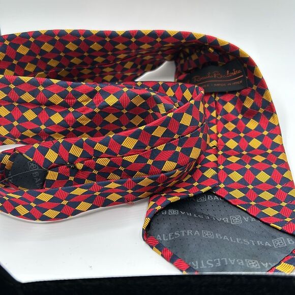 Renato Balestra 100% silk tie - Geometric Print - Picture 2 of 4